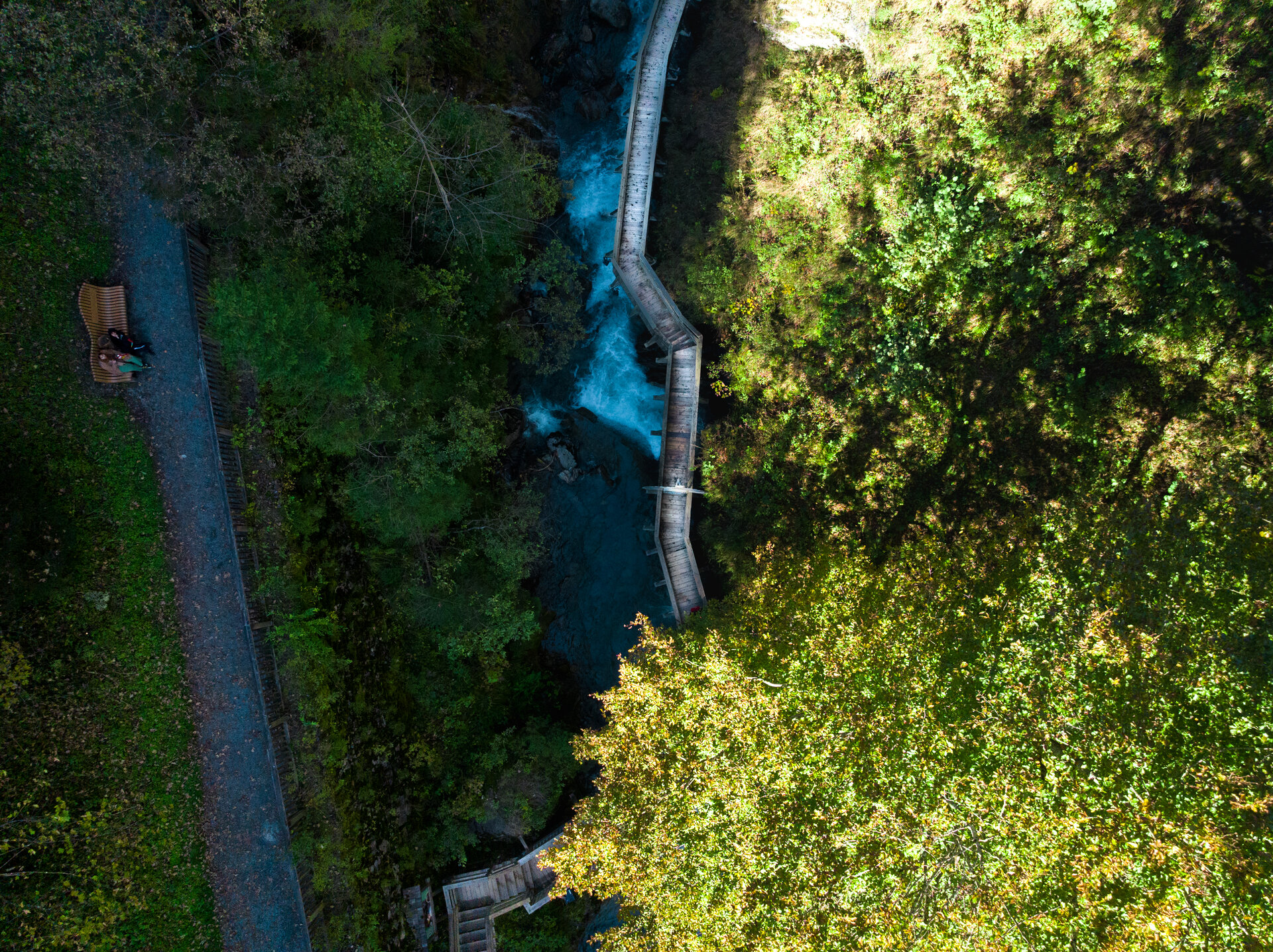 A view from above into the Sigmund Thun Gorge — Zell am See-Kaprun, Austria