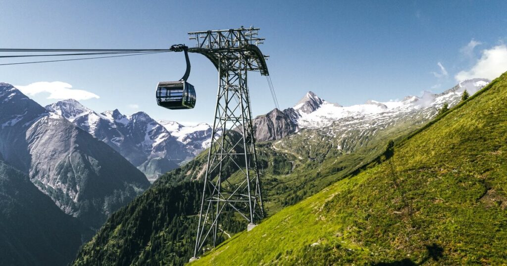 Blick von der 3K K-onnection Richtung Kitzsteinhorn-Gletscher