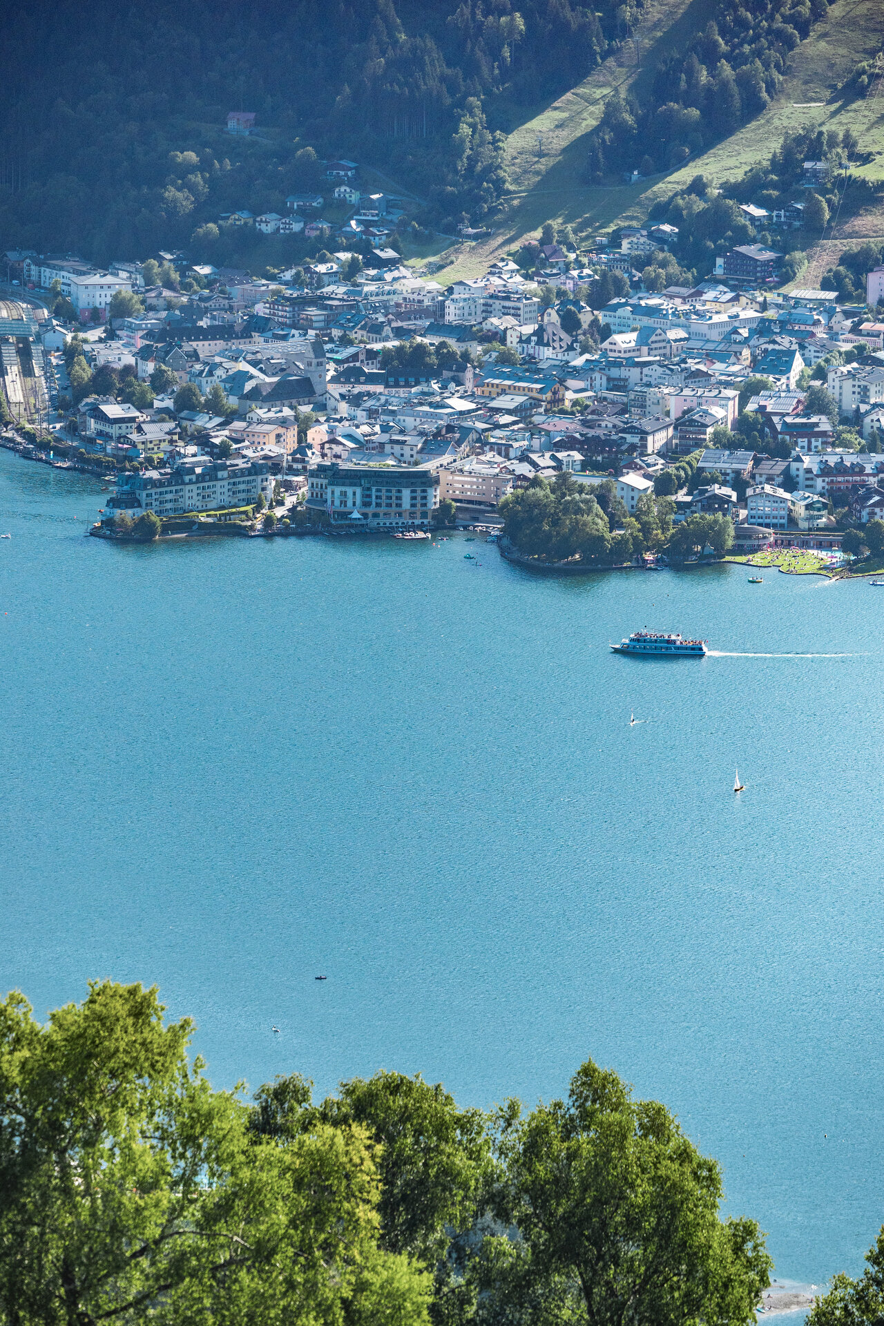 View towards Lake Zell and the center of Zell am See