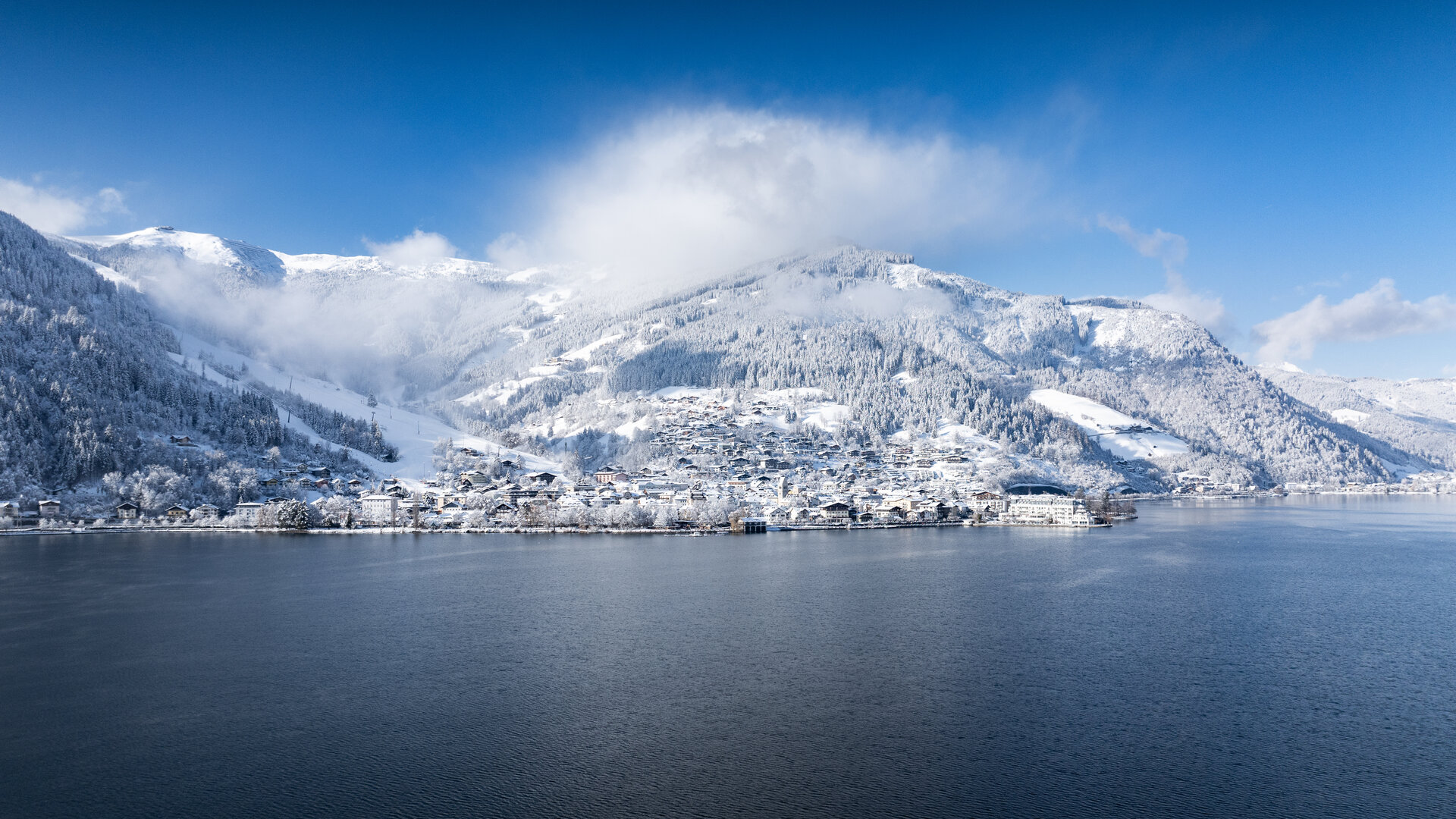 View towards Zell am See from Lake Zell