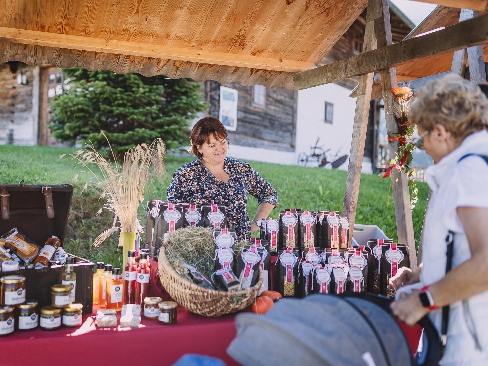 Stall at the Alpine Gourmet Market at the Kirchbichl