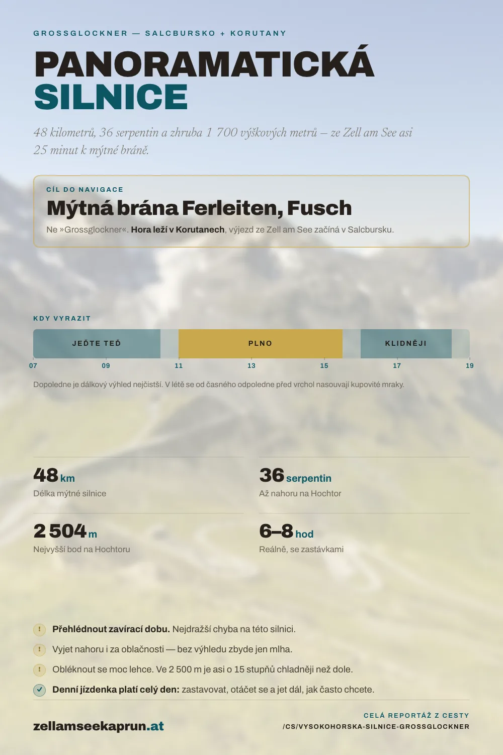 Vysokohorská silnice Grossglockner – panoramatická jízda ze Zell am See