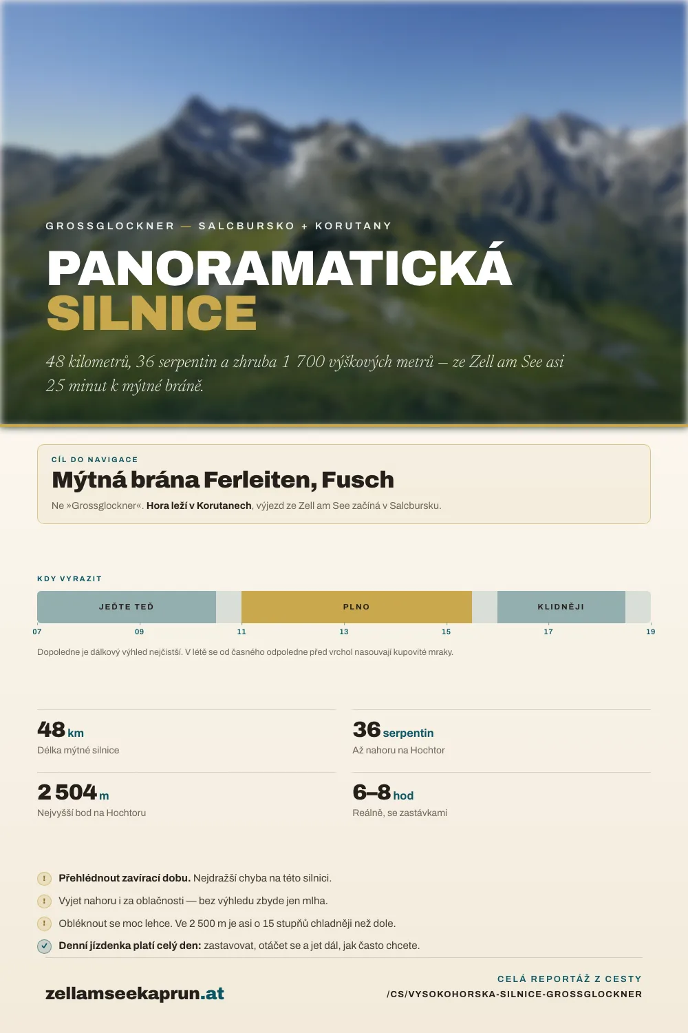 Vysokohorská silnice Grossglockner – panoramatická jízda ze Zell am See