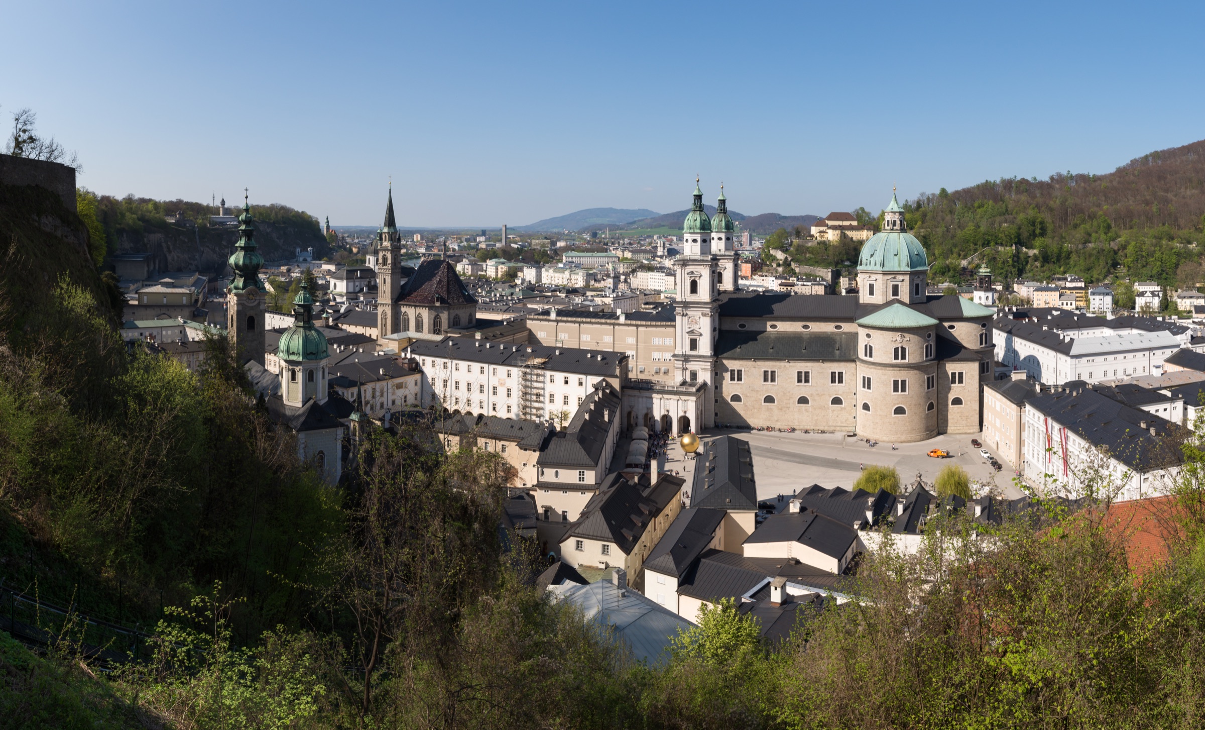 Blick vom Festungsberg über die Altstadt von Salzburg