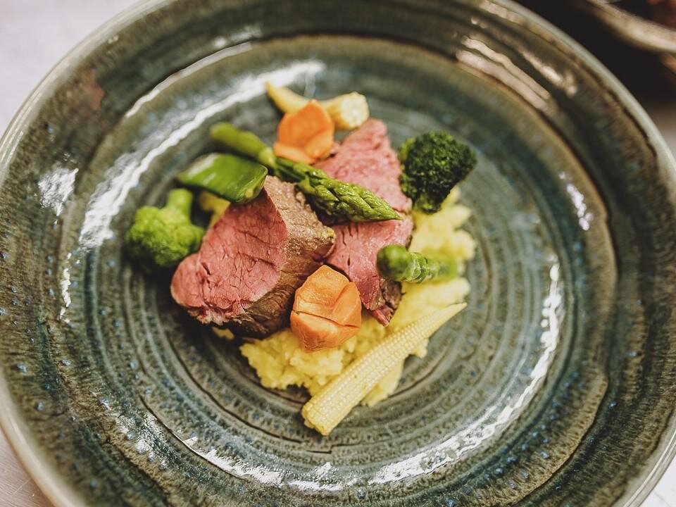 A plated dish during the game season at the Alpenblick
