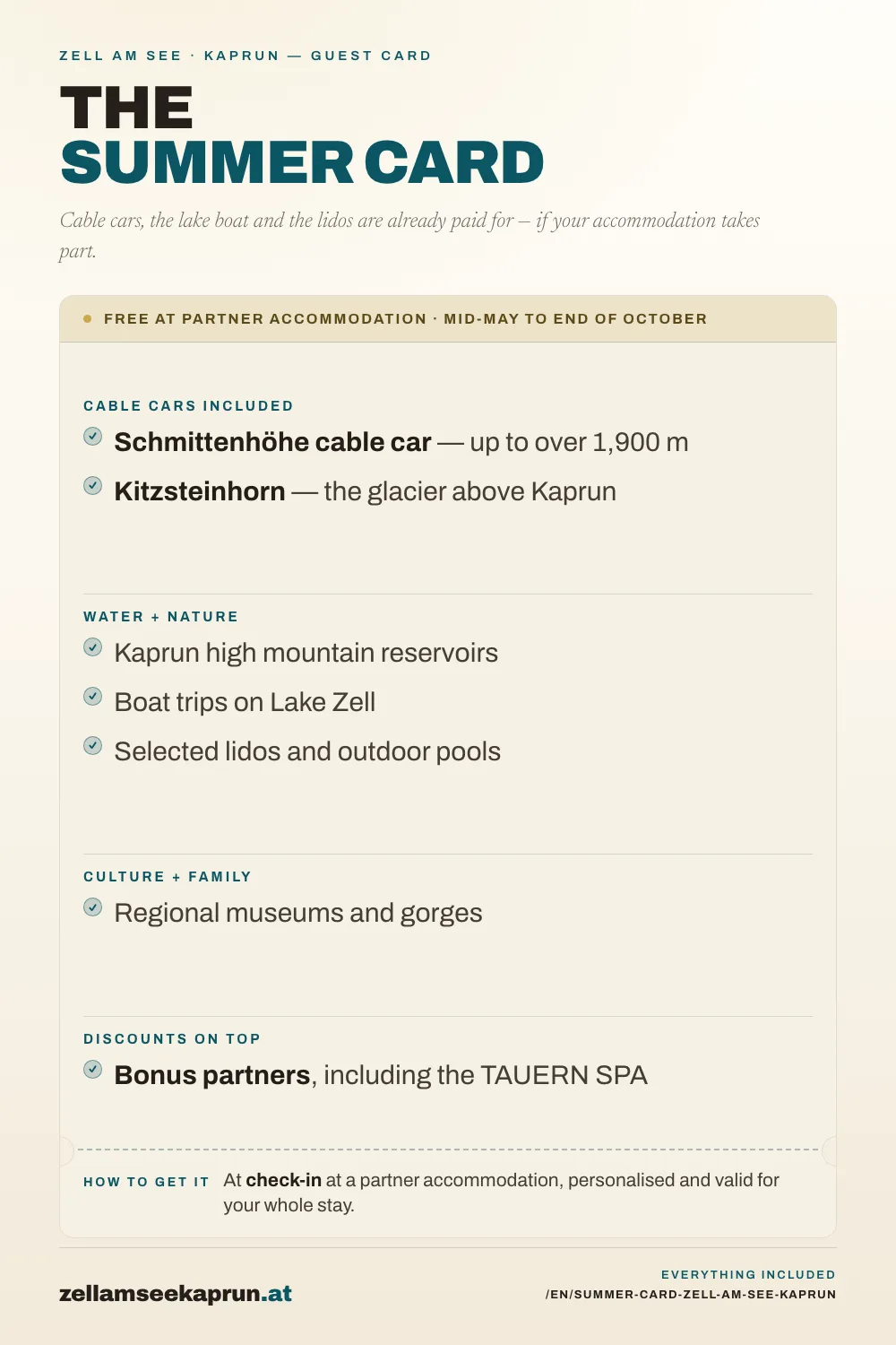Infographic: Summer Card Zell am See-Kaprun