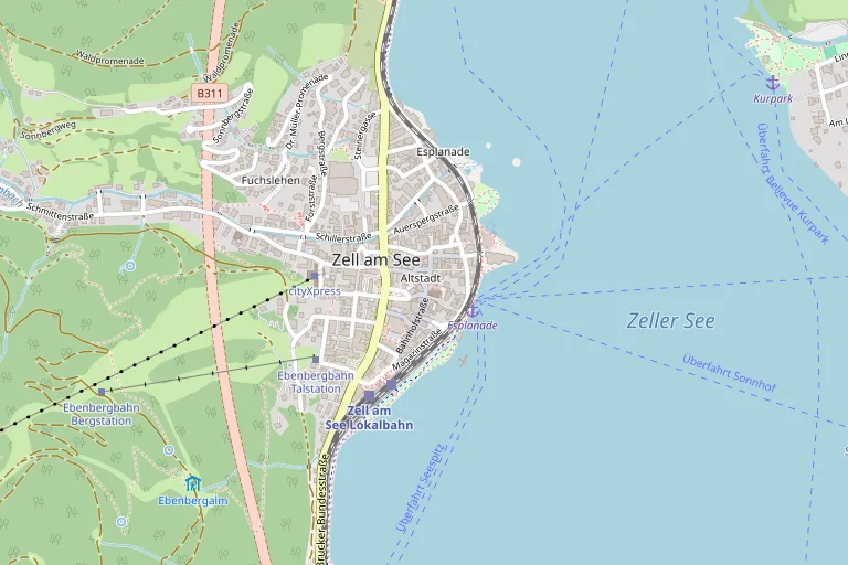 Map showing the venue Stadtplatz Zell am See